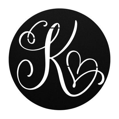 Custom Round Monogram Metal Sign