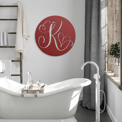 Custom Round Monogram Metal Sign