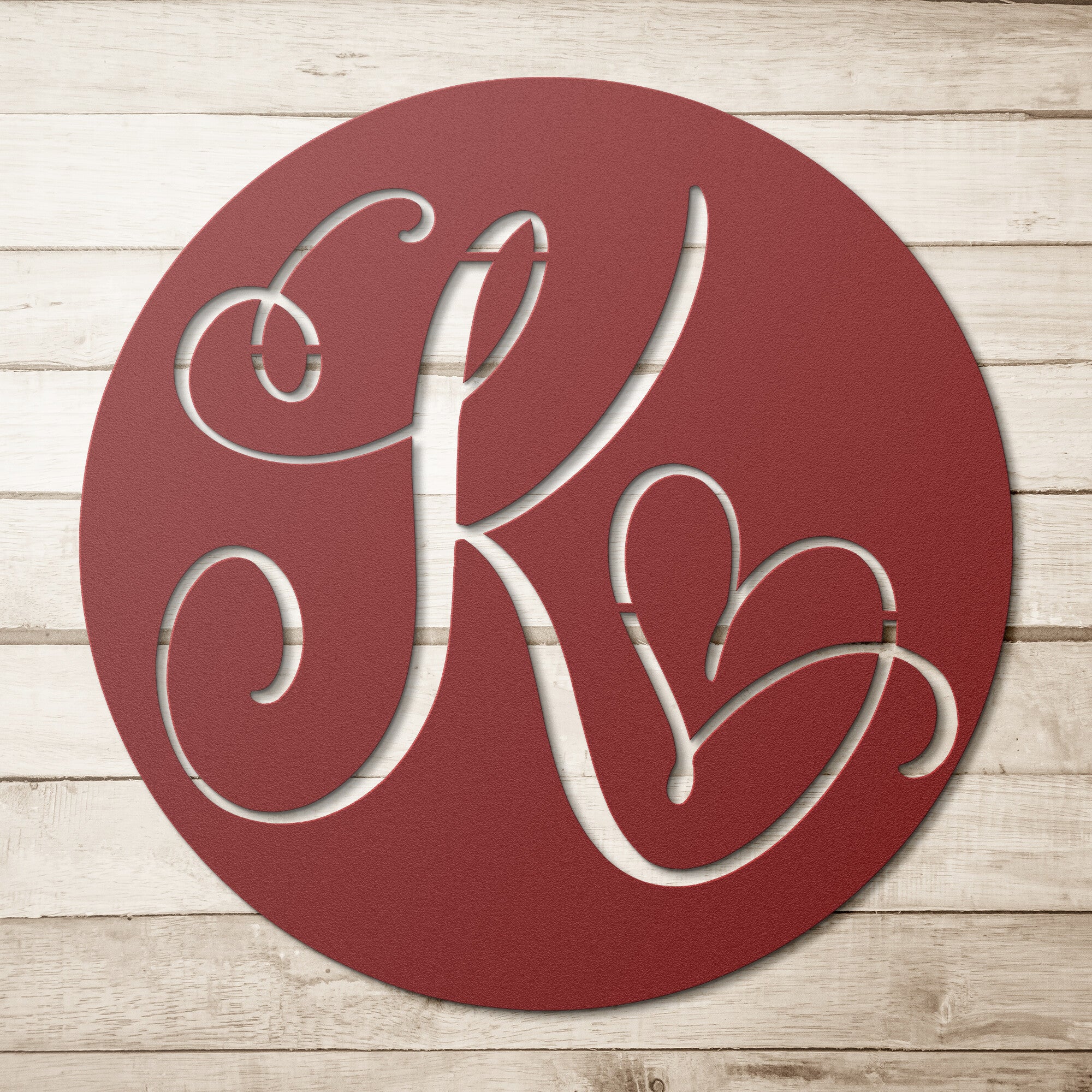Custom Round Monogram Metal Sign