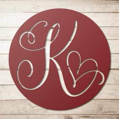 Custom Round Monogram Metal Sign