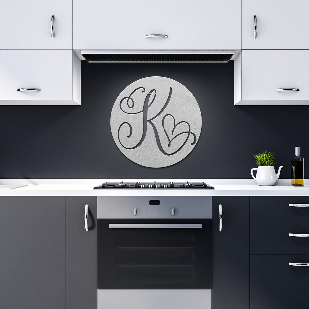 Custom Round Monogram Metal Sign