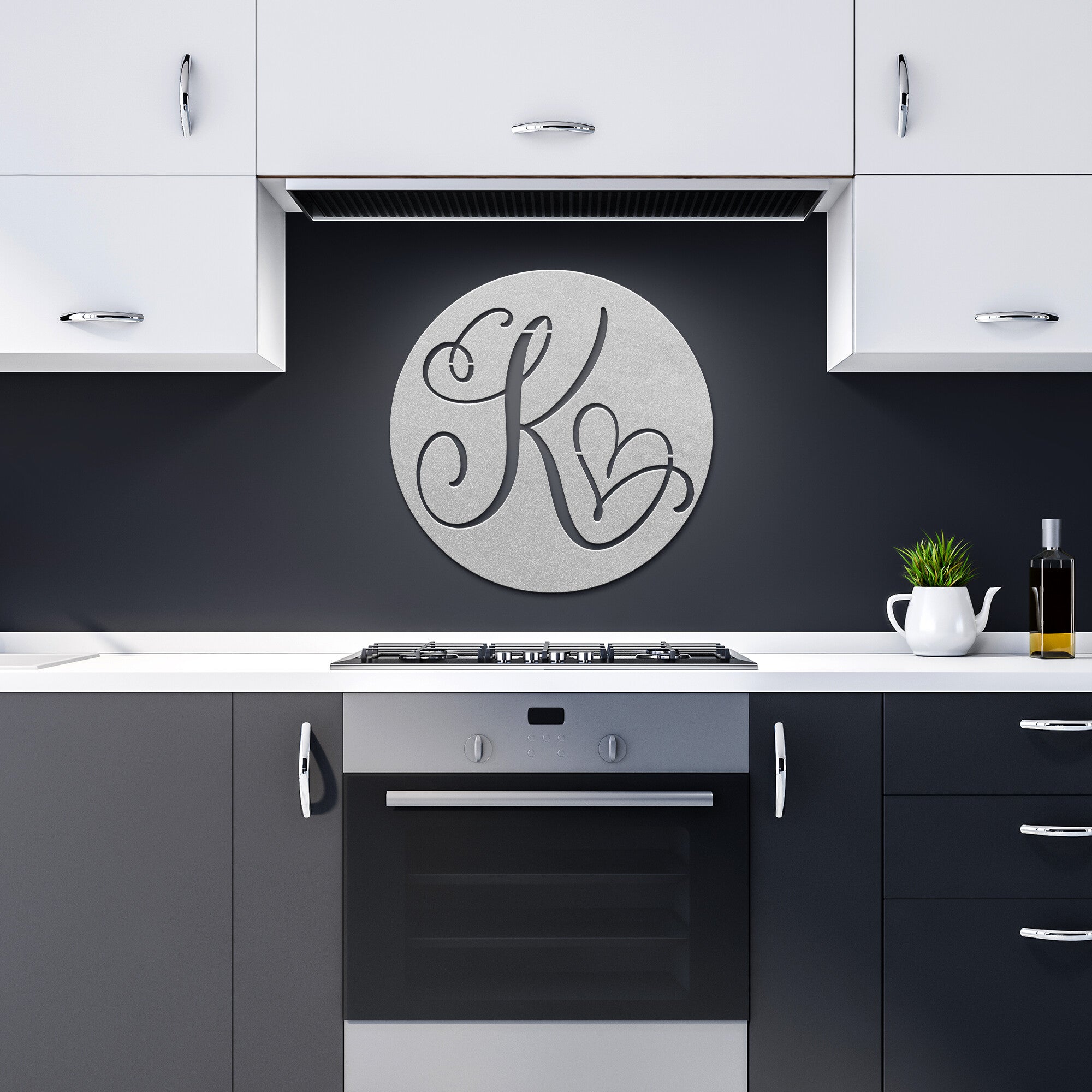 Custom Round Monogram Metal Sign