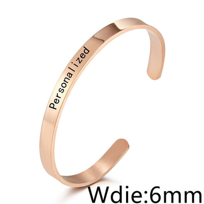 1PC Personalized Engraved Custom Name Stainless Steel Bracelet Jewelry Name Words Letters Custom Bracelet &amp; Bangle For Women men
