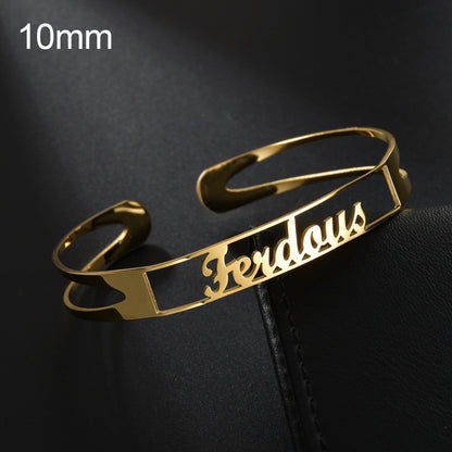 20 Styles New Stainless Steel Customized Bangle Personalized Nameplate Letter Heart Bracelet For Women Girl Jewelry Wedding Gift
