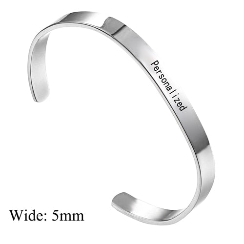 1PC Personalized Engraved Custom Name Stainless Steel Bracelet Jewelry Name Words Letters Custom Bracelet &amp; Bangle For Women men