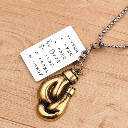 Customized Text Name Boxing Glove Chain Necklace 1 Pair Boxing Glove Pendant Necklaces For Men Boys Sport Fitness Jewelry