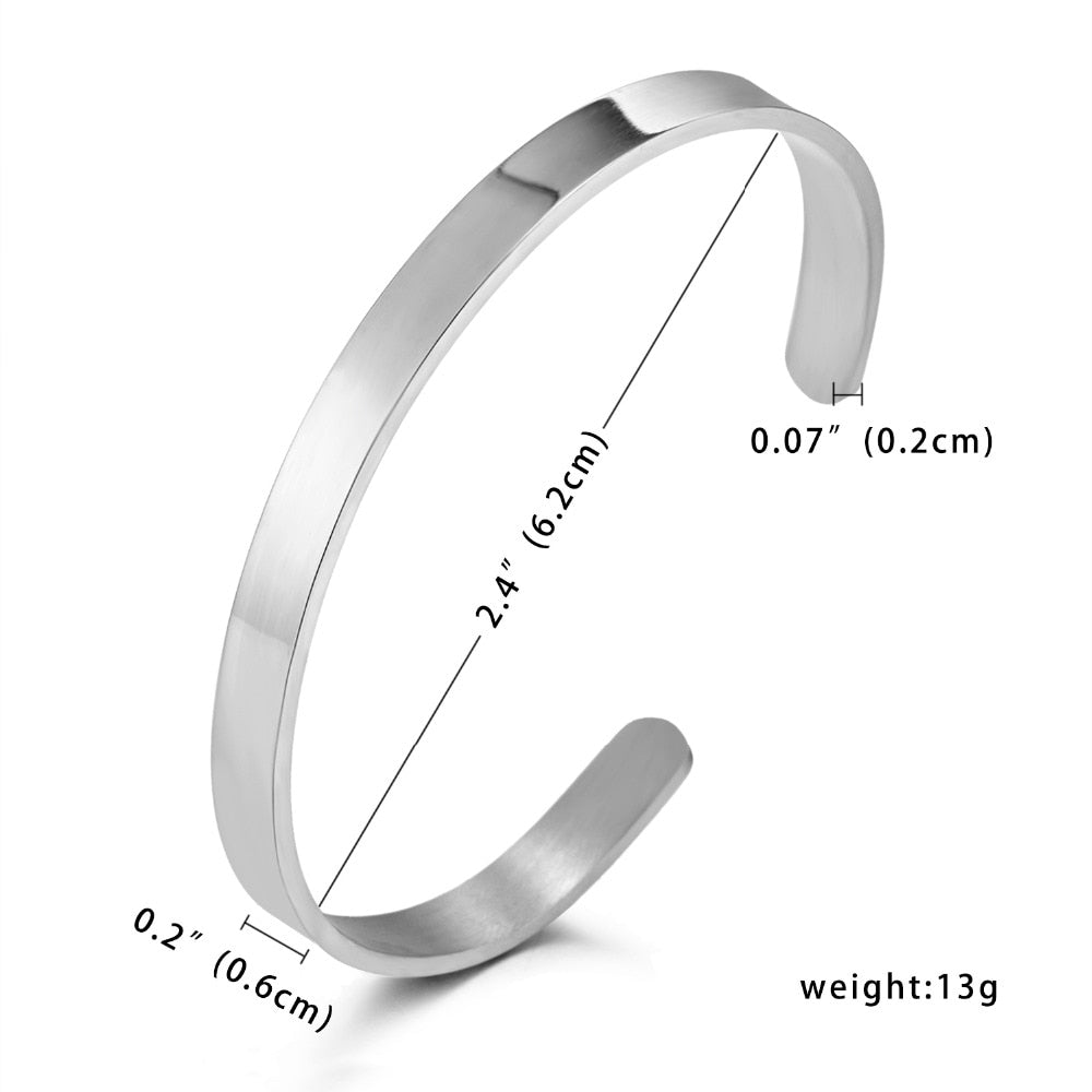 1PC Personalized Engraved Custom Name Stainless Steel Bracelet Jewelry Name Words Letters Custom Bracelet &amp; Bangle For Women men