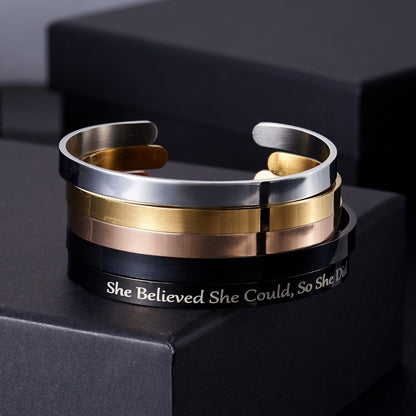 1PC Personalized Engraved Custom Name Stainless Steel Bracelet Jewelry Name Words Letters Custom Bracelet &amp; Bangle For Women men