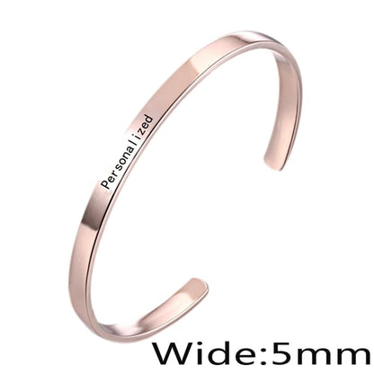 1PC Personalized Engraved Custom Name Stainless Steel Bracelet Jewelry Name Words Letters Custom Bracelet &amp; Bangle For Women men