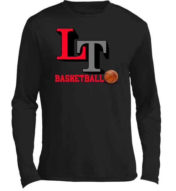 Custom Black Basketball Long Sleeve Moisture-Wicking Tee