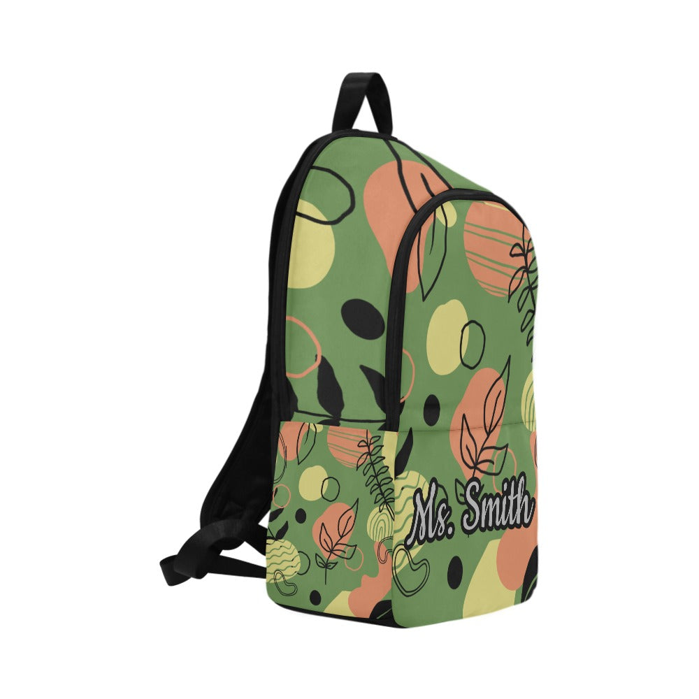 Green Leaf Custom Teacher Backpack
