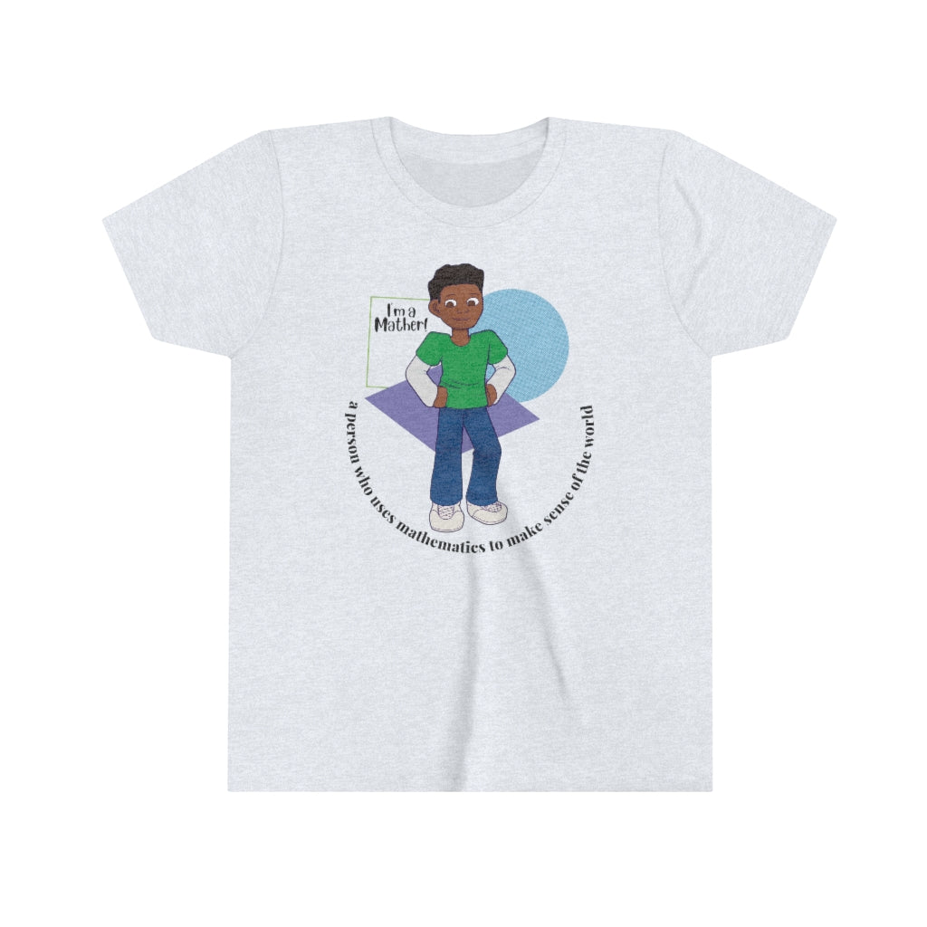 He’s A Mather Youth Short Sleeve Tee Dark Text