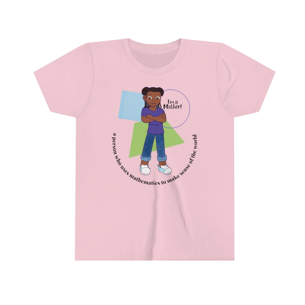 She’s A Mather Youth Short Sleeve Tee Dark Text
