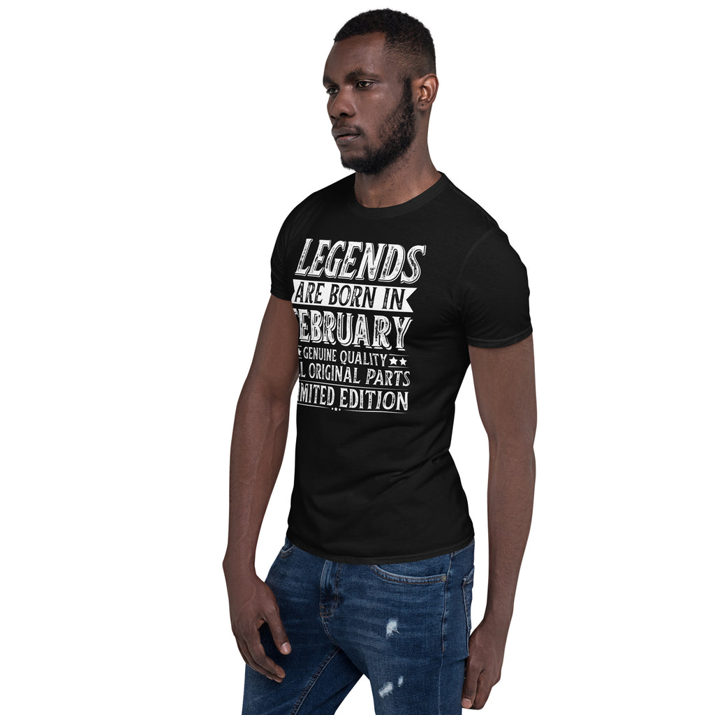 Legends Are Born in February Short-Sleeve Unisex T-Shirt