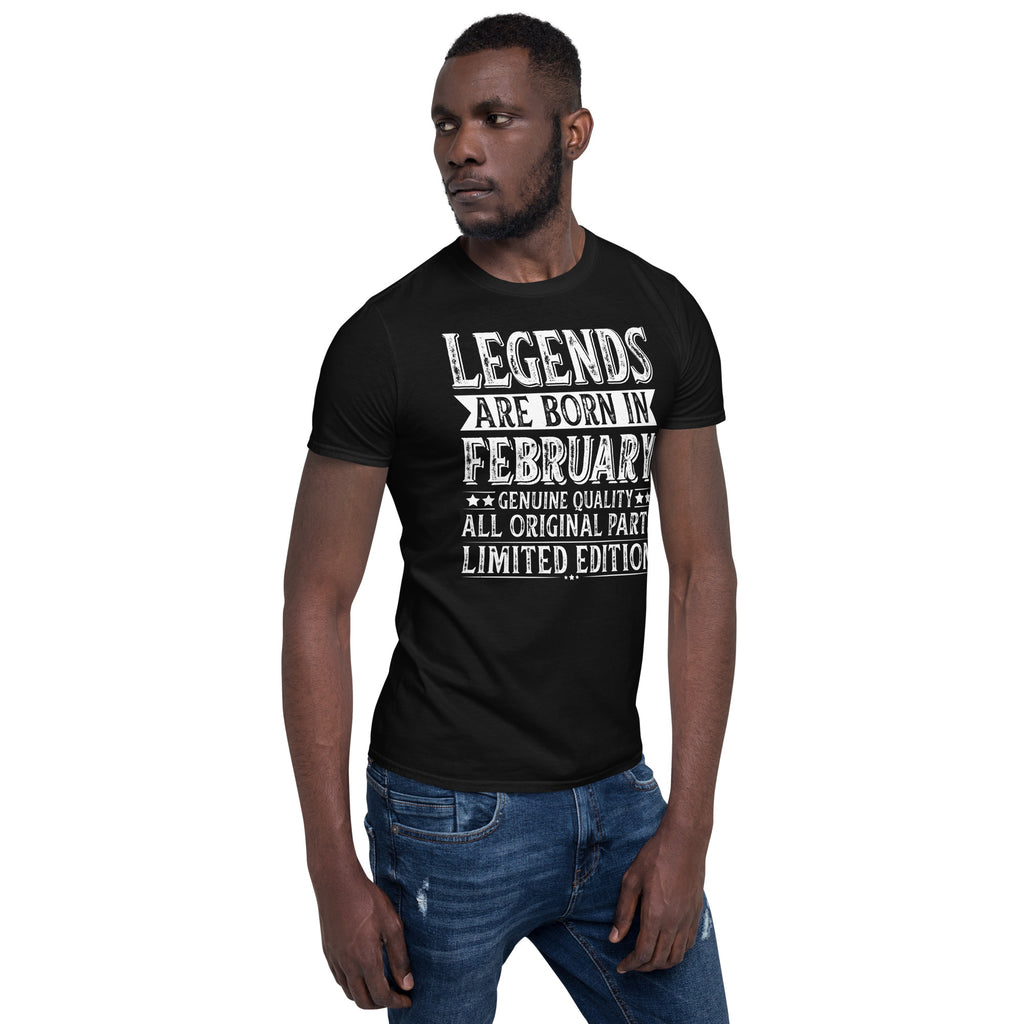 Legends Are Born in February Short-Sleeve Unisex T-Shirt