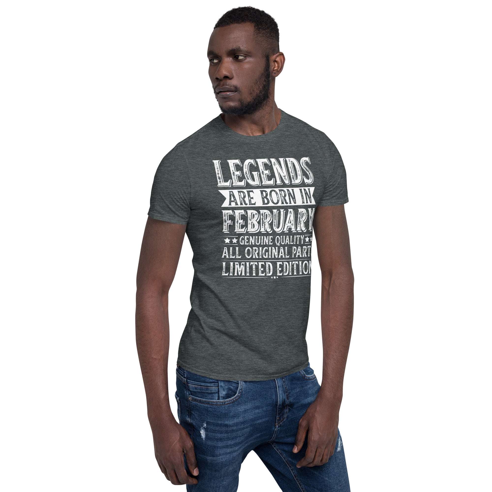 Legends Are Born in February Short-Sleeve Unisex T-Shirt