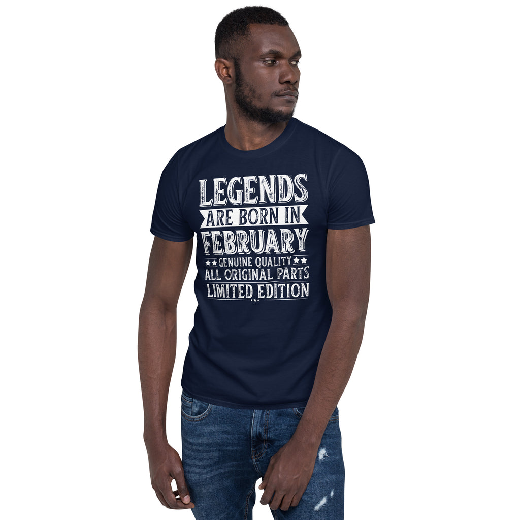 Legends Are Born in February Short-Sleeve Unisex T-Shirt