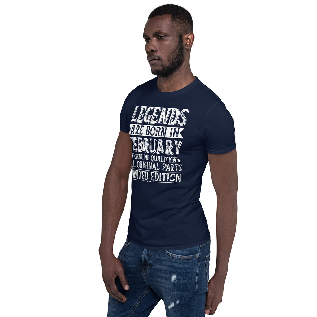 Legends Are Born in February Short-Sleeve Unisex T-Shirt