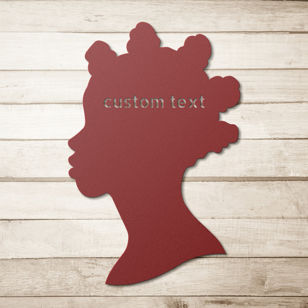 Custom Bantu Knot Metal Sign